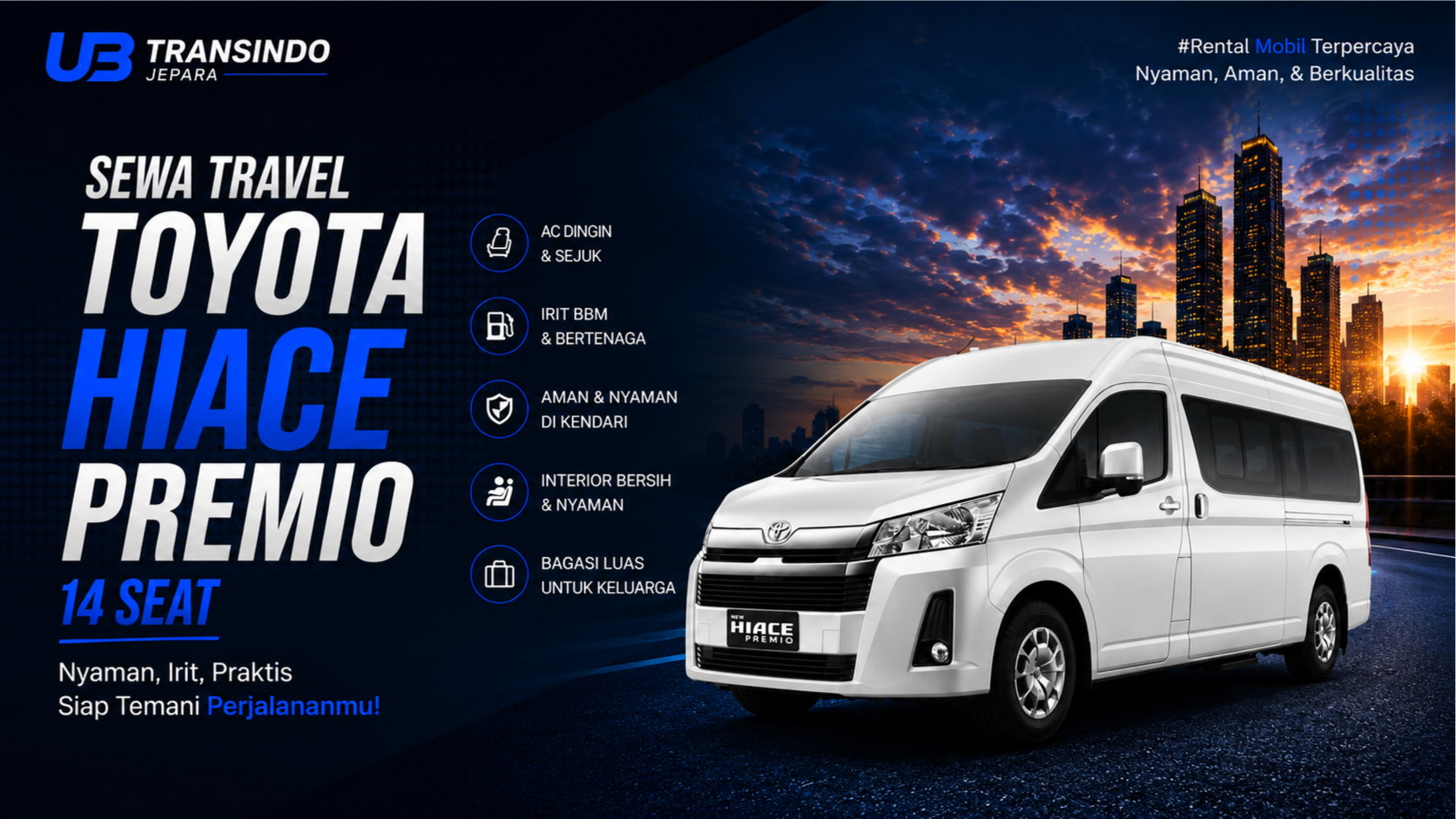 Rental Travel Hiace Premio Di Kota Jepara | UB Transindo Jepara