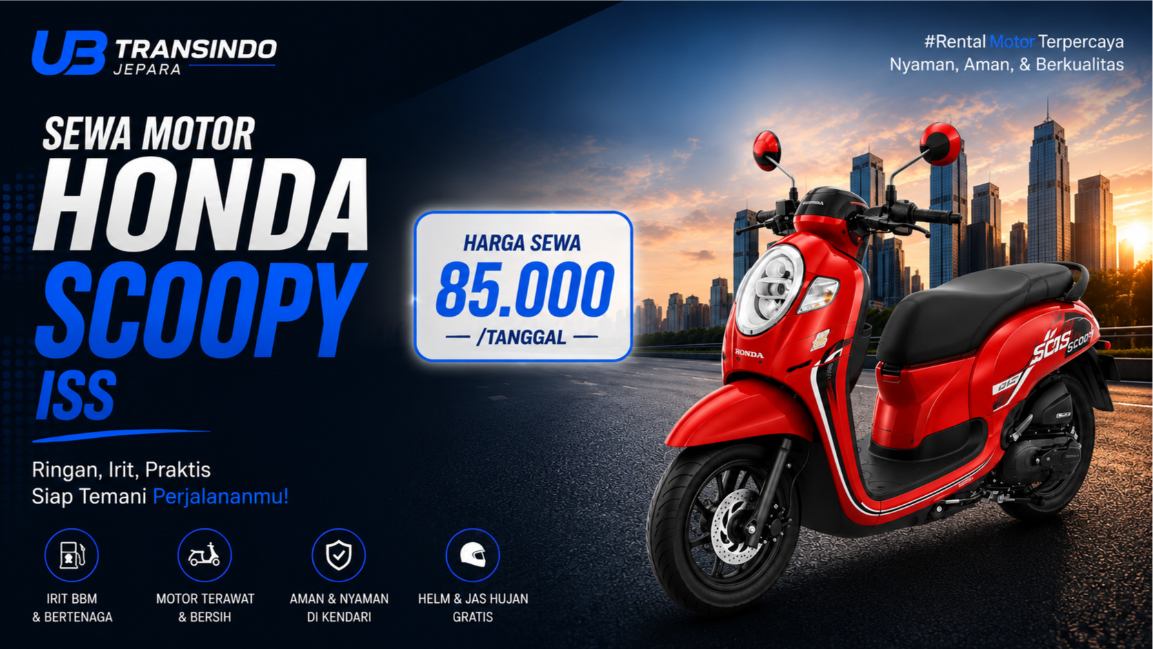 Sewa Motor Di Kota Jepara | Honda New Scoopy