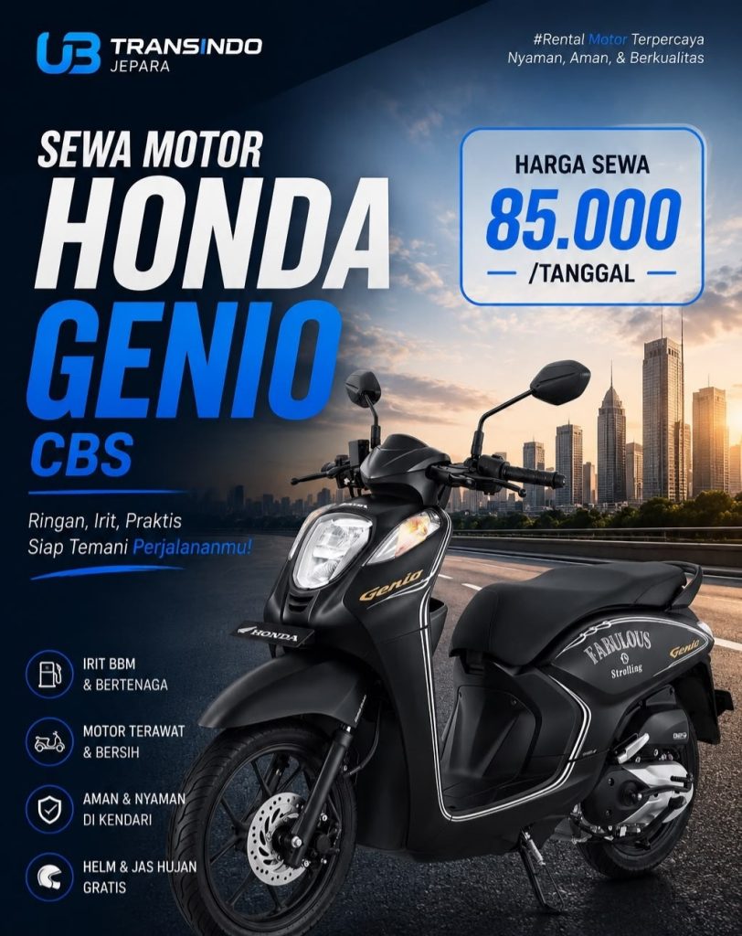 Sewa Motor Di Jepara Honda New Genio | UB Transindo Jepara