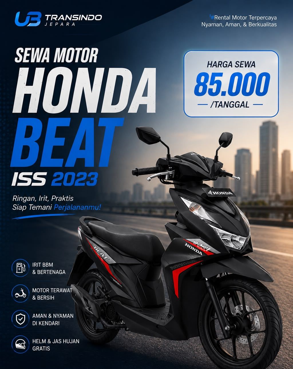 Sewa Motor Di Jepara Honda New Beat | UB Transindo Jepara