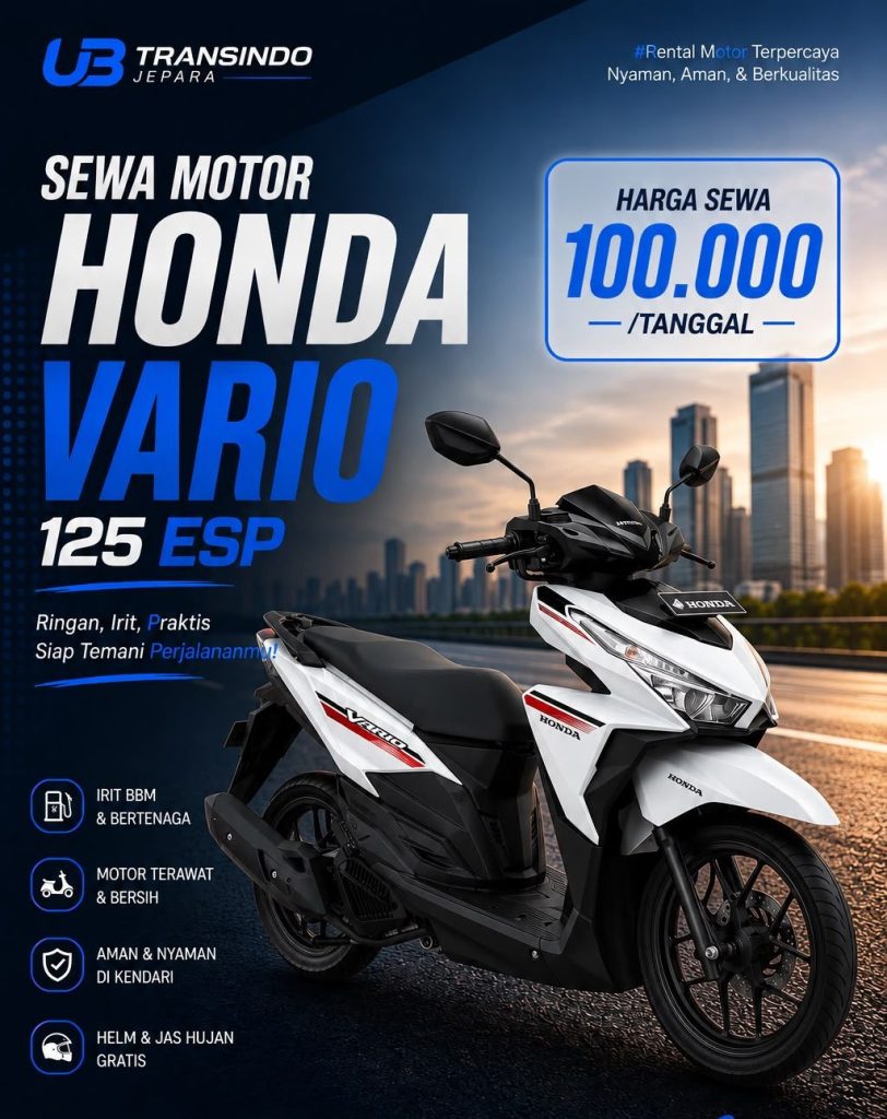 Sewa Motor Di Jepara Honda Vario 125 Baru | UB Transindo Jepara