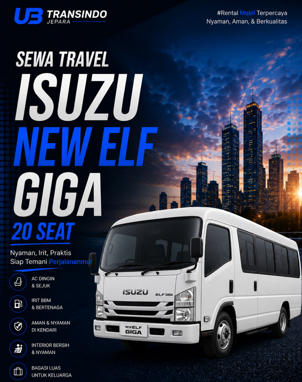 Sewa Travel Elf Long New Giga Di Jepara | UB Transindo Jepara