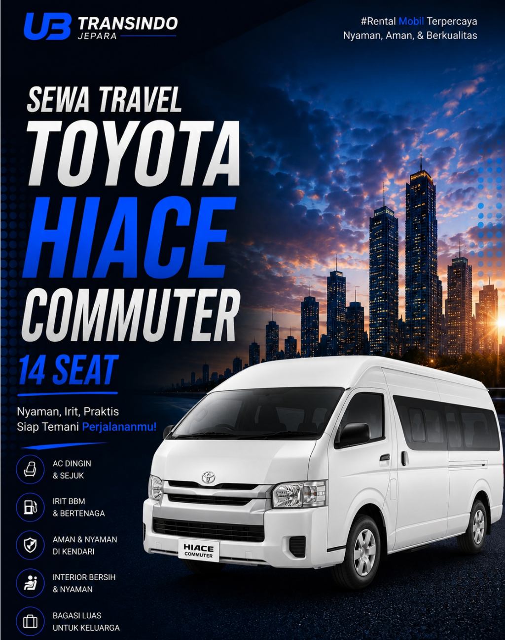 Sewa Travel Hiace Commuter Di Jepara | UB Transindo Jepara