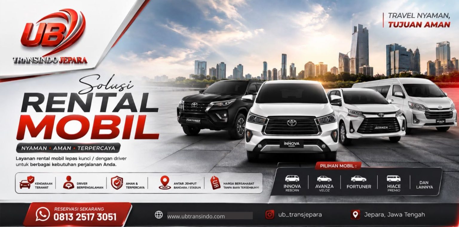 Banner Sewa Mobil Di UB Transindo Jepara